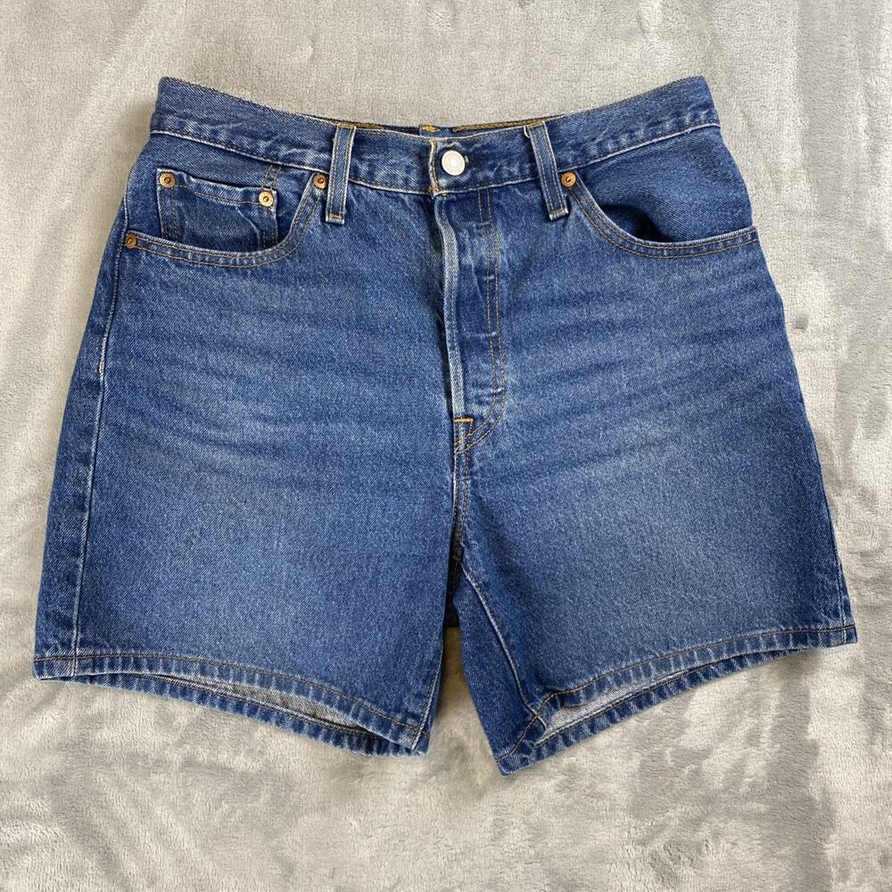 LEVI'S 501 Mid Thigh Shorts Women's Size W29 Medium Wash Button Fly